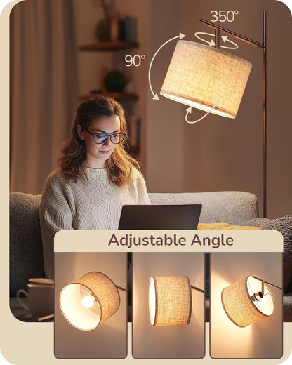 EDISHINE floor lamp — 64.7 minimalist design with adjustable shade and foot pedal switch
