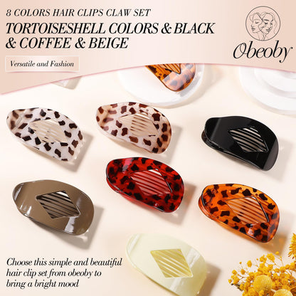 obeoby hair clips — flat claw clips for thin hair in 2 styles