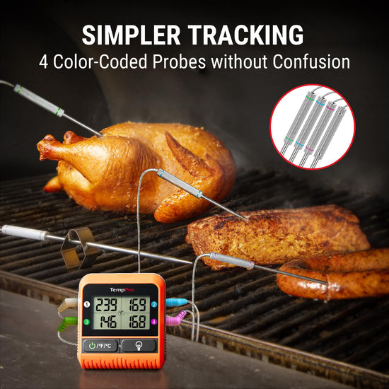 ThermoPro TP829 thermometer — wireless with 1000FT range and 4 meat probes