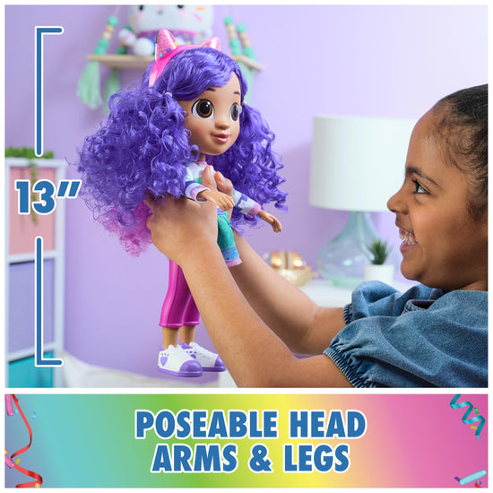 Gabby's Dollhouse toy figure - 13-inch Gabby girl doll with sound effects and reversible cat ears