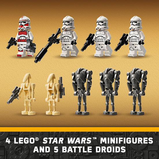 LEGO Star Wars Clone Trooper battle pack set – buildable speeder bike vehicle and tri-droid 75372