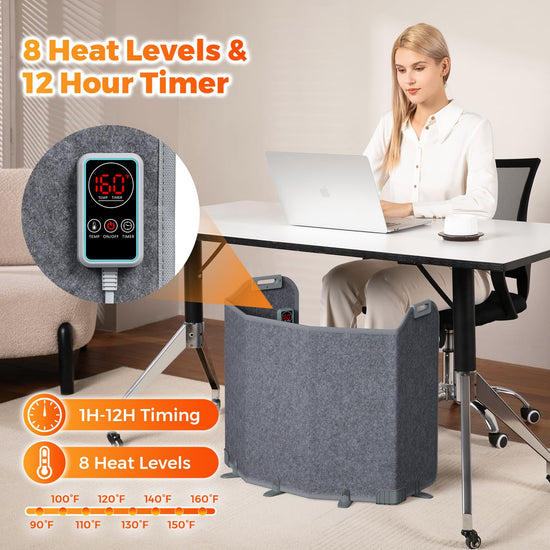 Space heater — Quiet and portable electric heater for office or home under desk