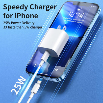 Charging adapter — 25W Type C wall charger with 6FT USB C to Lightning cable