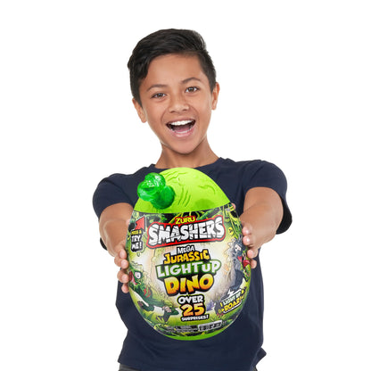 Smashers Mega Jurassic Dino egg - Light up collectible with over 25 surprises