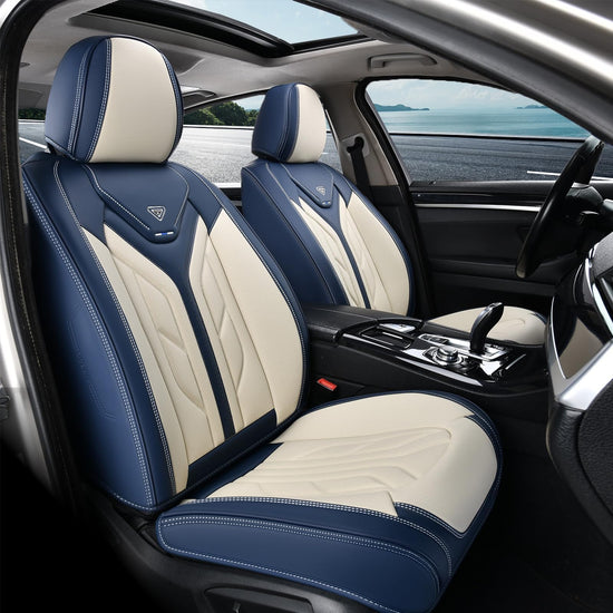 Coverado vehicle seat cover — leather design for universal fit in sedans and SUVs