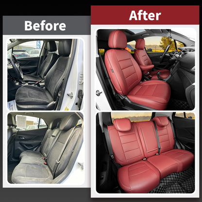 HKZ vehicle seat covers — Custom fit burgundy leather for Buick Encore 2013-2022