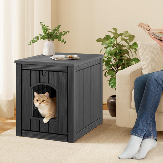 GULAIMOAO outdoor cat house — weatherproof design with sturdy resin material