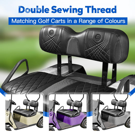 NOKINS golf cart seat covers — gradient diamond black and black design