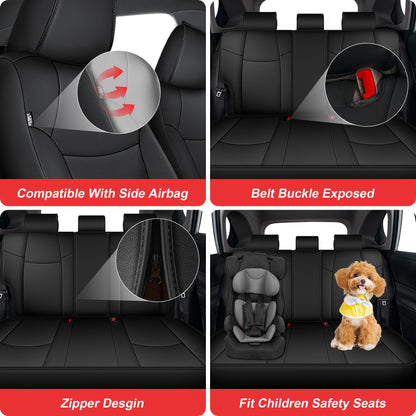 TTX lighting seat covers - custom fit waterproof black faux leather for Toyota RAV4 2019-2025