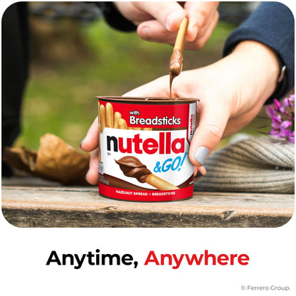 Nutella & GO! chocolate hazelnut spread with breadsticks, 24 snack packs 1.8 oz each