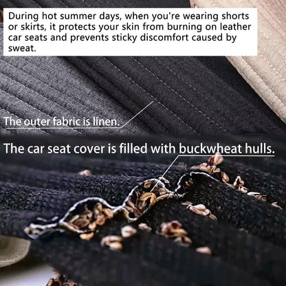 Suninbox car seat cover — ventilated breathable buckwheat hulls cushion mat for front seat