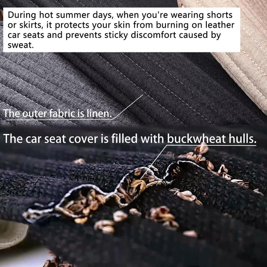 Suninbox car seat cover — ventilated breathable buckwheat hulls cushion mat for front seat