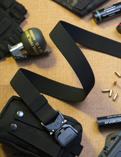 JUKMO tactical belt — military hiking rigger with heavy duty quick release buckle