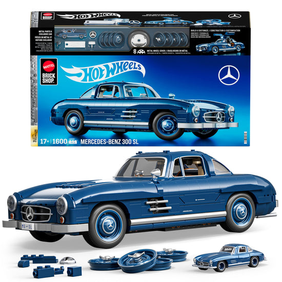 Mattel Brick Shop building set — Mercedes-Benz 300 SL with 1600 pieces and metal parts
