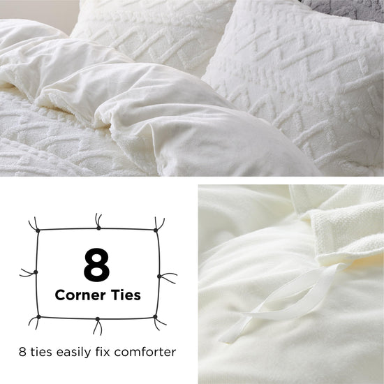Bedsure duvet cover set — Fluffy flannel with 2 pillow shams and zipper closure