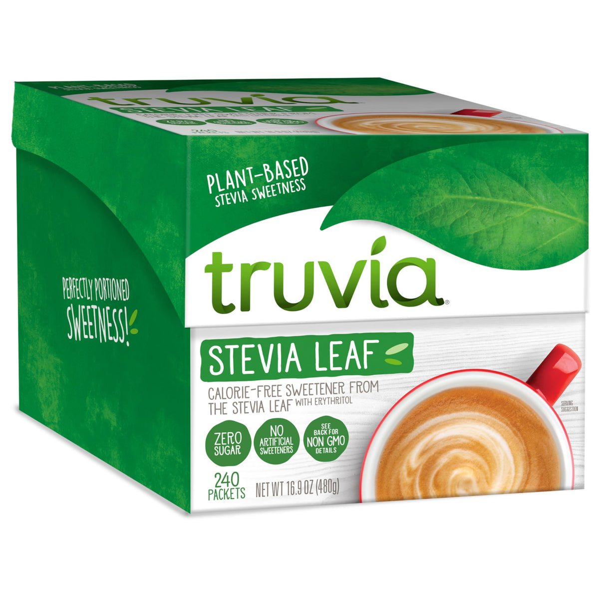 Truvia® sugar substitute — calorie-free stevia leaf packets, 240 count carton