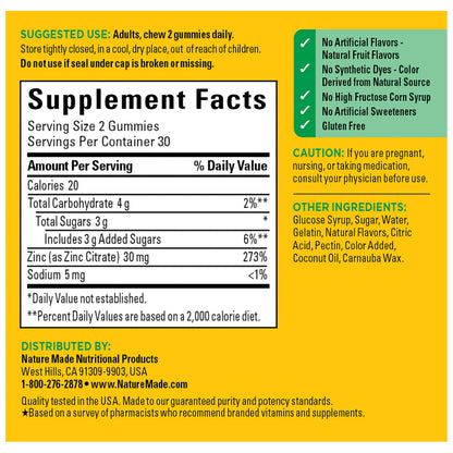 Nature Made zinc 30 mg - mineral supplement with immune support benefitsNature Made zinc 30 mg - mineral supplement with immune support benefits.