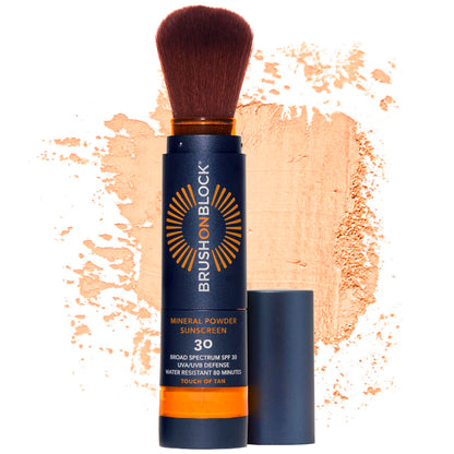 Brush On Block SPF 30 mineral powder sunscreen — refillable and reef friendly