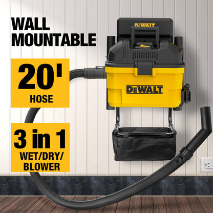 Dewalt vacuum cleaner — Portable 6 gallon wall-mounted wet dry model DXV06G
