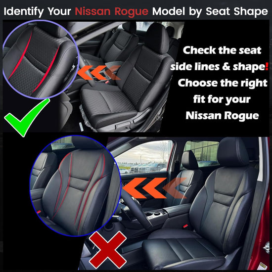 HKZ vehicle seat covers — Custom fit for Nissan Rogue 2020-2024 models, leatherette