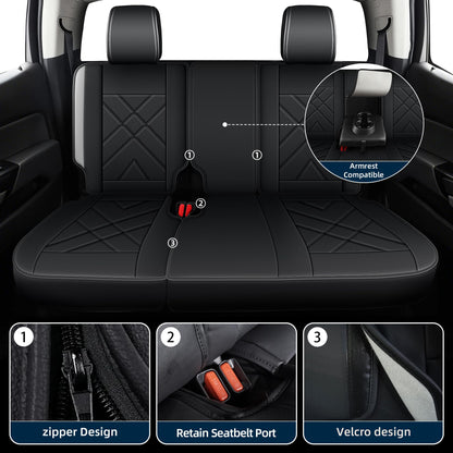 AOMSAZTO vehicle seat cover - custom fit for Chevrolet Colorado/GMC Canyon 2015-2022 crew cab Z71 LT ZR2AOMSAZTO vehicle seat cover - breathable leather full set for Chevrolet Colorado/Canyon 2015-2022 crew cab Z71 LT ZR2