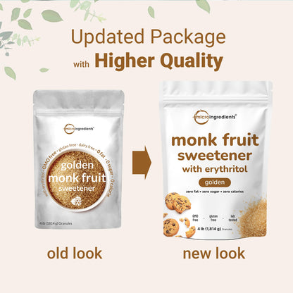Golden Monk Fruit Sweetener — No after taste and keto friendly natural sweetener for drinks and baking
