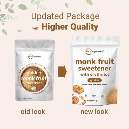 Golden Monk Fruit Sweetener — No after taste and keto friendly natural sweetener for drinks and baking