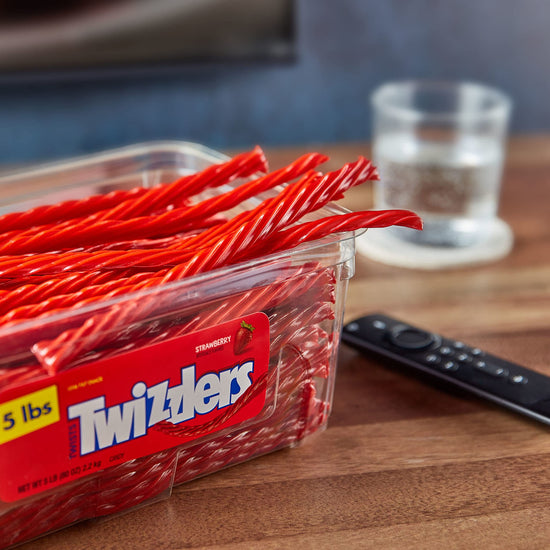 TWIZZLERS twists strawberry licorice style candy tub, low fat, 5 lb