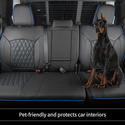 EKR vehicle seat cover — custom fit waterproof black faux leather for RAM 1500 Quad Cab 2019-2024