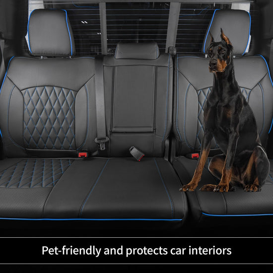 EKR vehicle seat cover — custom fit waterproof black faux leather for RAM 1500 Quad Cab 2019-2024