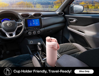 POWCAN thermos with 2-in-1 straw and spout lid