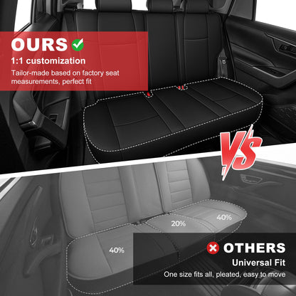 TTX lighting seat covers - custom fit waterproof black faux leather for Toyota RAV4 2019-2025