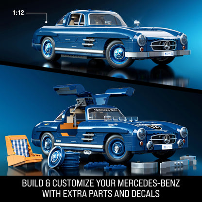 Mattel Brick Shop building set — Mercedes-Benz 300 SL with 1600 pieces and metal parts