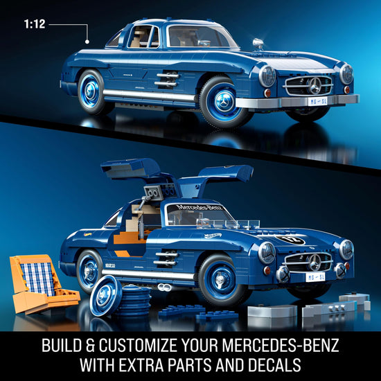 Mattel Brick Shop building set — Mercedes-Benz 300 SL with 1600 pieces and metal parts