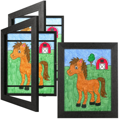 Picture frame — Changeable design for kids' artwork display and storage