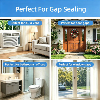 Transparent window weather stripping — residue-free clear insulation tape for doors and windows