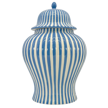 Galt International 18 candy stripe ginger jar - holiday decor with lid