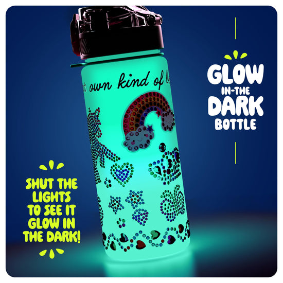 Dan&Darci art craft kit — decorate your own glow-in-the-dark water bottle kit for girls