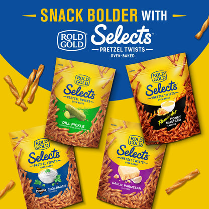 Rold Gold pretzel twists — dill pickle flavor