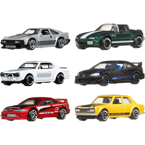 Non-riding toy vehicle — Hot Wheels set of 6 Japanese die-cast cars with elevated deco