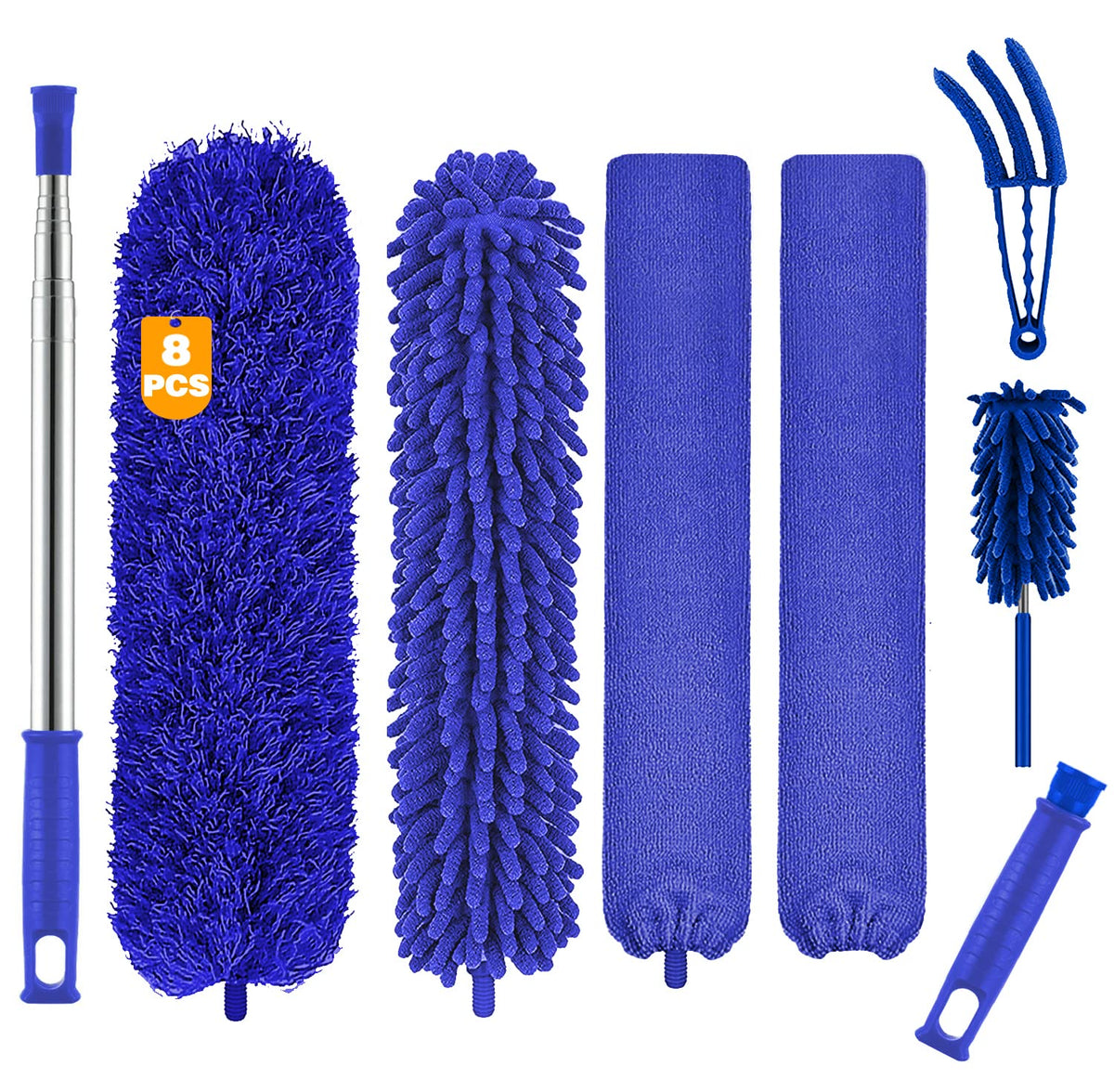 Microfiber duster — 100 inch telescoping extension pole for high ceilings