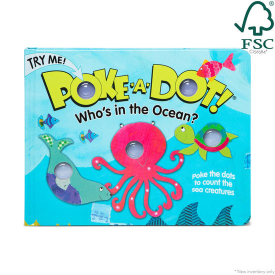 Melissa & Doug Poke-a-Dot children's board book with interactive buttons to pop