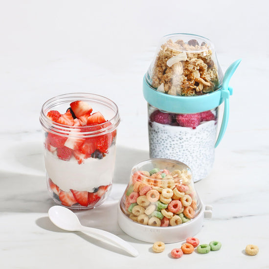 Felli food storage container with lid compartment for overnight oats