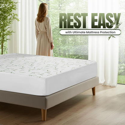 Mattress cover — Waterproof and breathable bamboo viscose fabric with fitted style 200 GSM