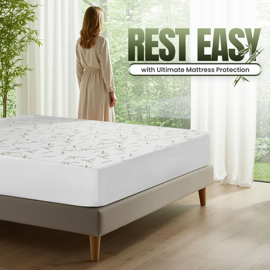 Mattress cover — Waterproof and breathable bamboo viscose fabric with fitted style 200 GSM
