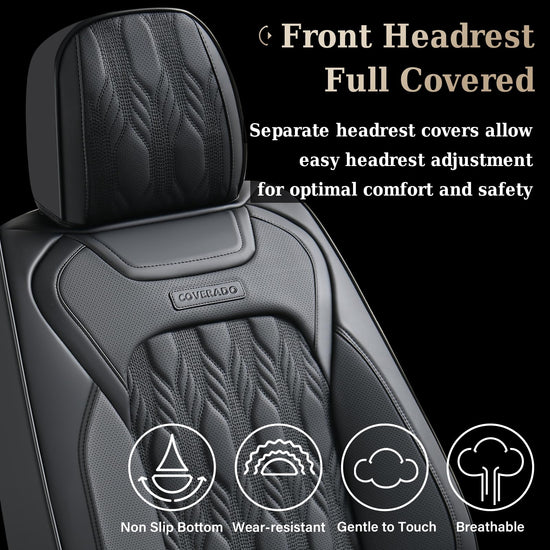 Coverado car seat cover — premium nappa leather with embossed pattern and waterproof design