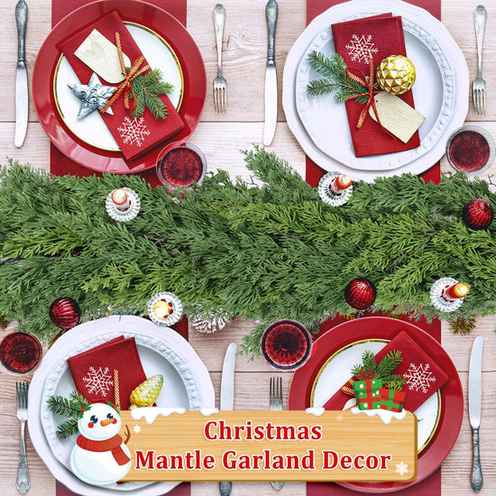 Cedar garland — Christmas decor for mantle, stairs, tables, and fireplaces
