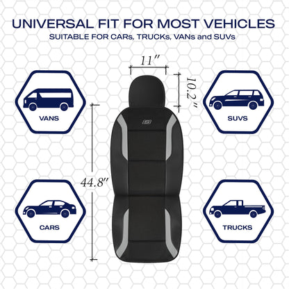 Skechers vehicle seat cover — Memory foam with air cool mesh design in gray