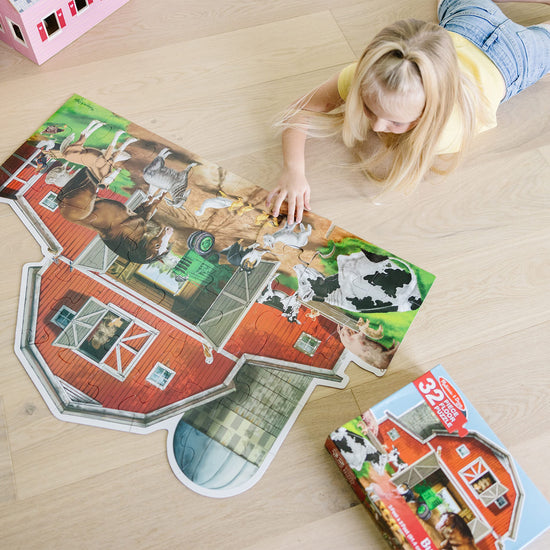 Melissa & Doug puzzle — barn shaped floor design