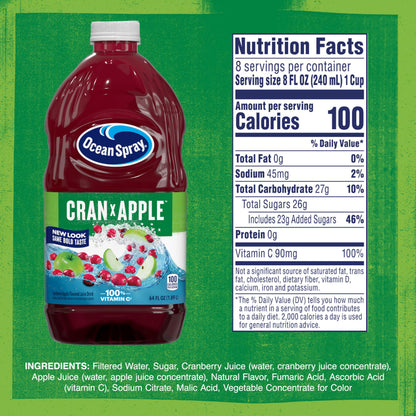 Juice and juice drink — Cranberry juice cocktail with calcium in 64 fl oz bottle pack of 8